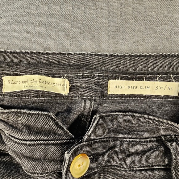 Pilcro and the Letterpress Anthropologie High Rise Slim Button Fly Jeans Size 31 - Picture 5 of 9